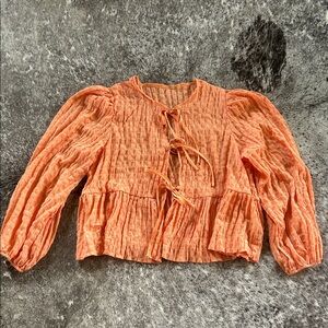 SHEIN Orange Textured Blouse